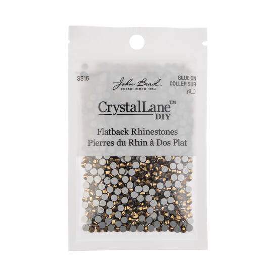 John Bead Crystal Lane SS16 Metallic Glass Round Flatback Rhinestones, 1,440ct